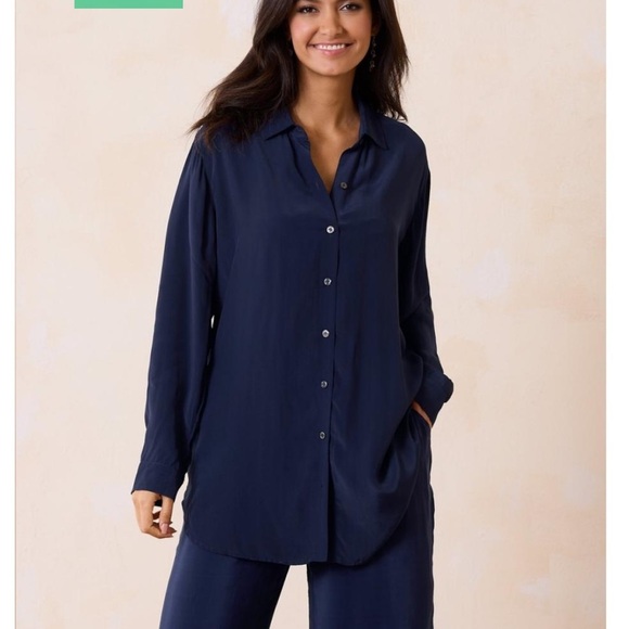 TOMMY BAHAMA-WOMEN'S CALYPSO
CREPE SHIRT button down NWT blue size medium - Picture 2 of 12
